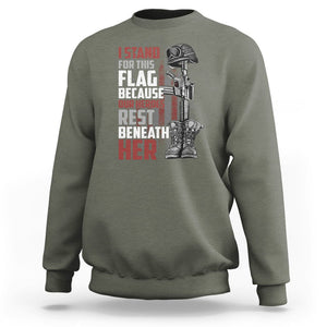 American Patriotic Sweatshirt I Stand For This Flag Because Our Heroes Rest Beneath Her TS02 Printyourwear