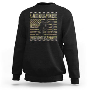 American Patriotic Sweatshirt Land Of The Free Because Of The Brave TS09 Black Print Your Wear