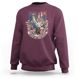 American Patriotic Sweatshirt Land Of The Free US Betsy Ross Flag Bald Eagle TS02 Maroon Print Your Wear