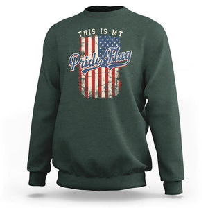 American Patriotic Sweatshirt This Is My Pride Flag 4th Of July TS09 Dark Forest Green Print Your Wear