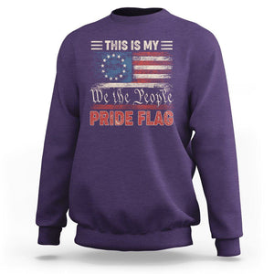 American Patriotic Sweatshirt This Is My Pride Flag US Flag 4th Of July TS02 Purple Print Your Wear