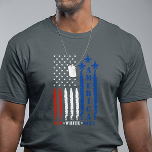 American Patriotic T Shirt 4th of July Red White And Blue US Flag TS02 Dark Heather Print Your Wear