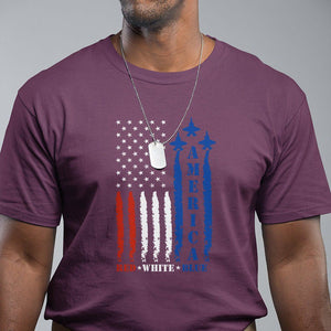 American Patriotic T Shirt 4th of July Red White And Blue US Flag TS02 Maroon Print Your Wear