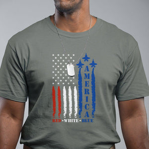 American Patriotic T Shirt 4th of July Red White And Blue US Flag TS02 Military Green Print Your Wear