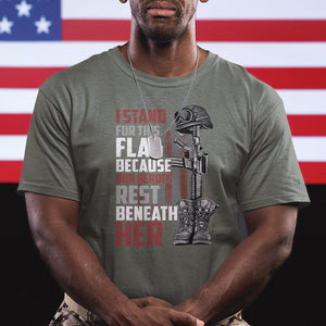 American Patriotic T Shirt I Stand For This Flag Because Our Heroes Rest Beneath Her TS02 Printyourwear