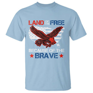 American Patriotic T Shirt Land Of The Free Because Of The Brave TS09 Light Blue Print Your Wear