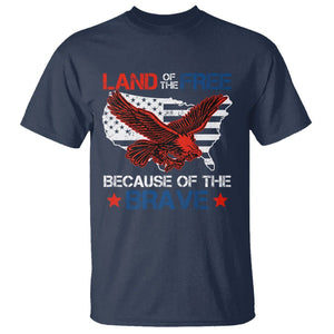 American Patriotic T Shirt Land Of The Free Because Of The Brave TS09 Navy Print Your Wear