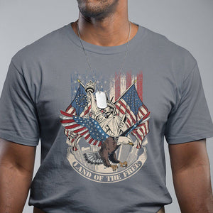 American Patriotic T Shirt Land Of The Free US Betsy Ross Flag Bald Eagle TS02 Charcoal Print Your Wear