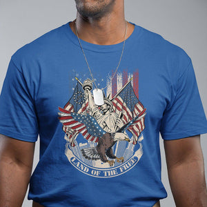 American Patriotic T Shirt Land Of The Free US Betsy Ross Flag Bald Eagle TS02 Royal Blue Print Your Wear