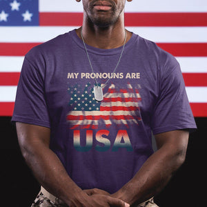 American Patriotic T Shirt My Pronouns Are USA US Flag TS02 Printyourwear