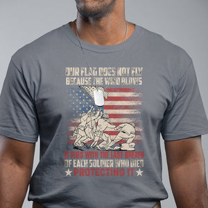 American Patriotic T Shirt Our Flag Does Not Fly Because The Wind Blows Veterans Soldiers US Flag TS02 Charcoal Print Your Wear