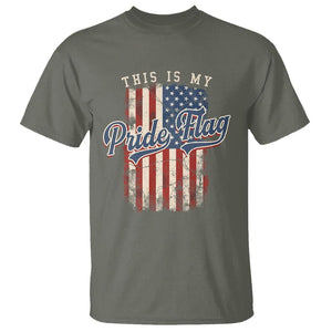 American Patriotic T Shirt This Is My Pride Flag 4th Of July TS09 Military Green Print Your Wear