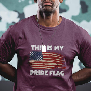 American Patriotic T Shirt This Is My Pride Flag 4th of July US Pride TS02 Maroon Print Your Wear