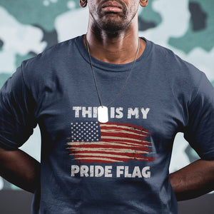 American Patriotic T Shirt This Is My Pride Flag 4th of July US Pride TS02 Navy Print Your Wear