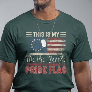 American Patriotic T Shirt This Is My Pride Flag US Flag 4th Of July TS02 Dark Forest Green Print Your Wear