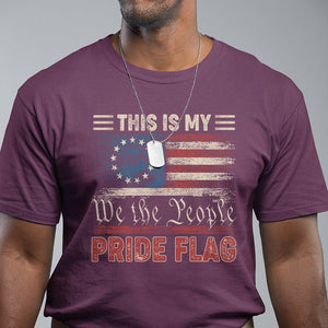 American Patriotic T Shirt This Is My Pride Flag US Flag 4th Of July TS02 Maroon Print Your Wear