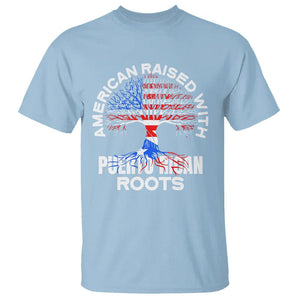 American Raised With Puerto Rican Roots T Shirt TS09 Light Blue Print Your Wear