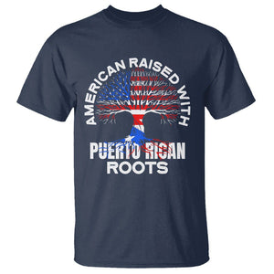 American Raised With Puerto Rican Roots T Shirt TS09 Navy Print Your Wear