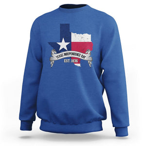 American Texan Sweatshirt Texas Independence Day 1836 Pride Flag Map TS02 Royal Blue Printyourwear