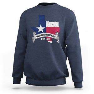 American Texan Sweatshirt Texas Independence Day 1836 Pride Flag Map TS02 Navy Printyourwear