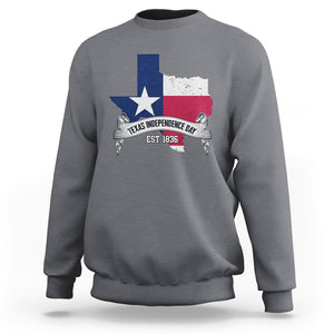 American Texan Sweatshirt Texas Independence Day 1836 Pride Flag Map TS02 Charcoal Printyourwear