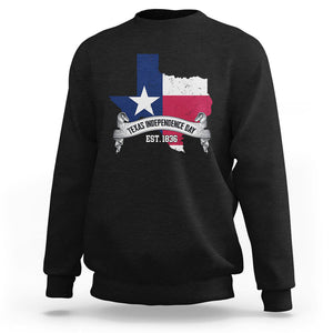 American Texan Sweatshirt Texas Independence Day 1836 Pride Flag Map TS02 Black Printyourwear