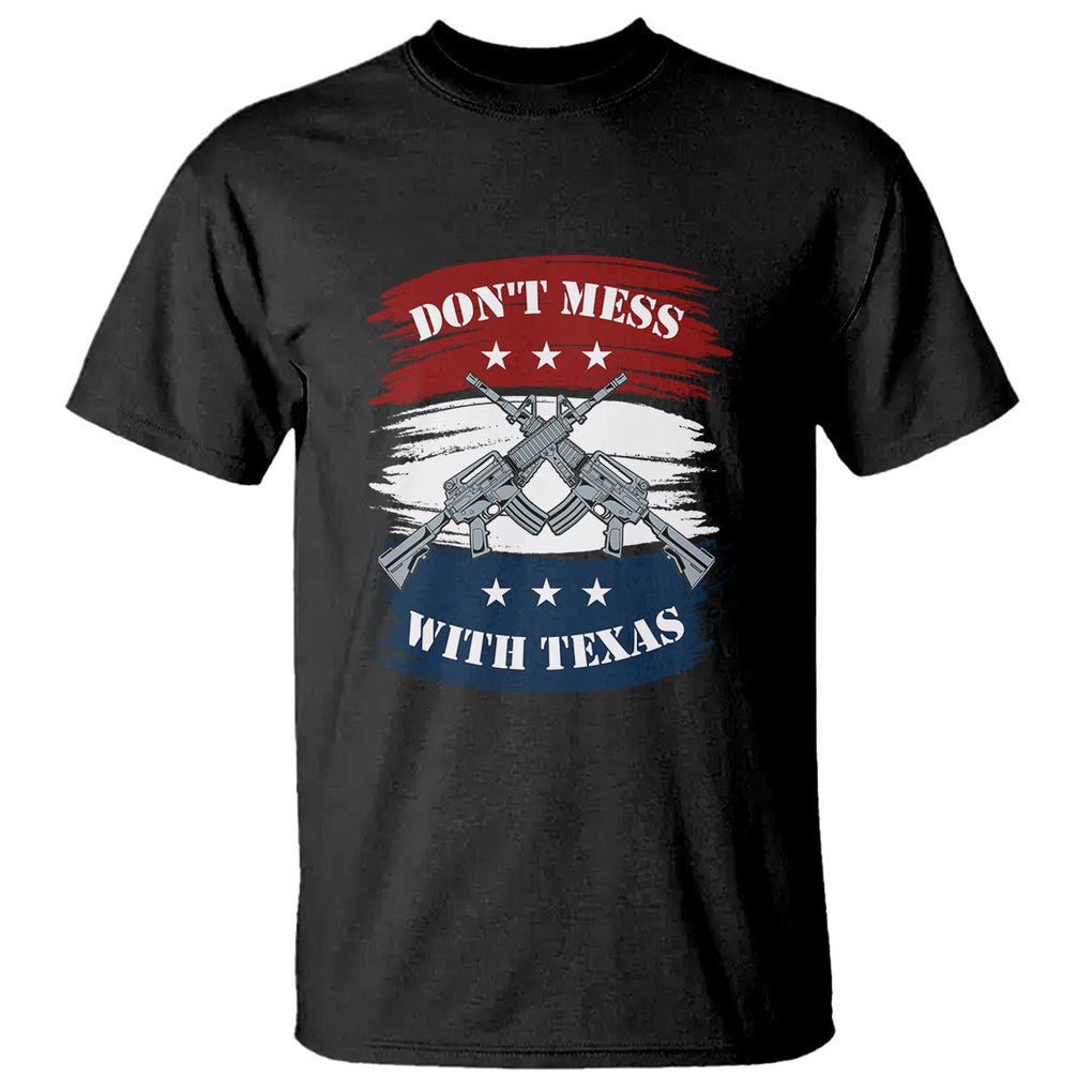 American Texan T Shirt Don't Mess with Texas Flag TS02 Black Printyourwear