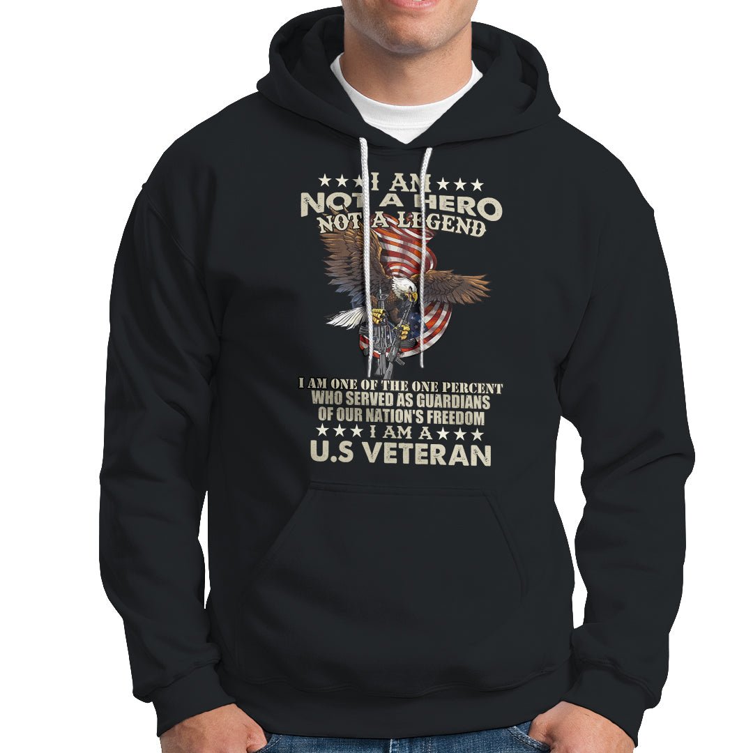 American Veteran Hoodie I Am Not A Hero Or Legend Bald Eagle TS02 Dark Heather Printyourwear