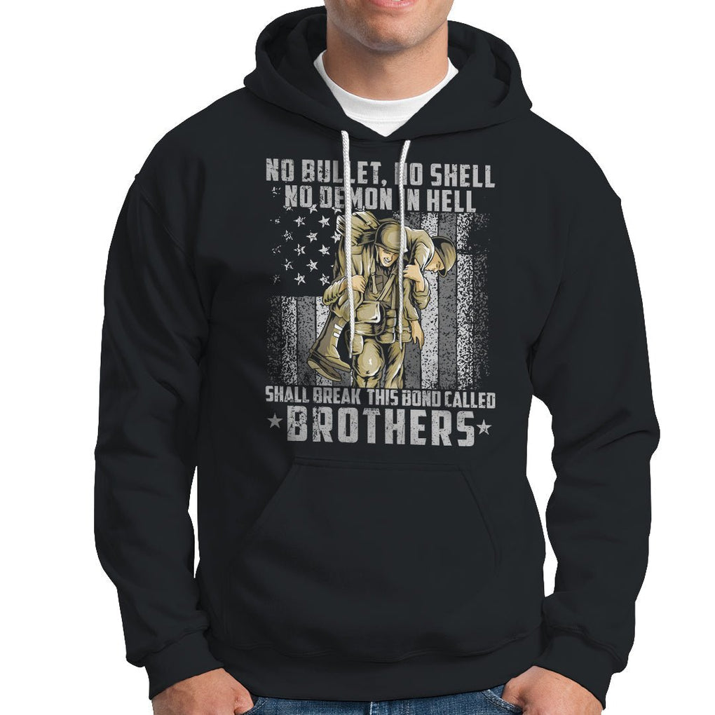 American Veteran Hoodie No Bullet No Shell No Demon This Bond Called Brothers Brotherhood TS02 Dark Heather Printyourwear