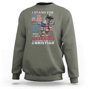 American Veteran Sweatshirt I Stand For Our Flag I Kneel For The Cross Blessed To Be Christian TS02 Printyourwear