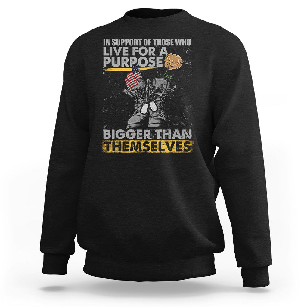 American Veteran Sweatshirt In Support Of Those Who Life For A Purpose Bigger Than Themselves TS02 Dark Heather Printyourwear