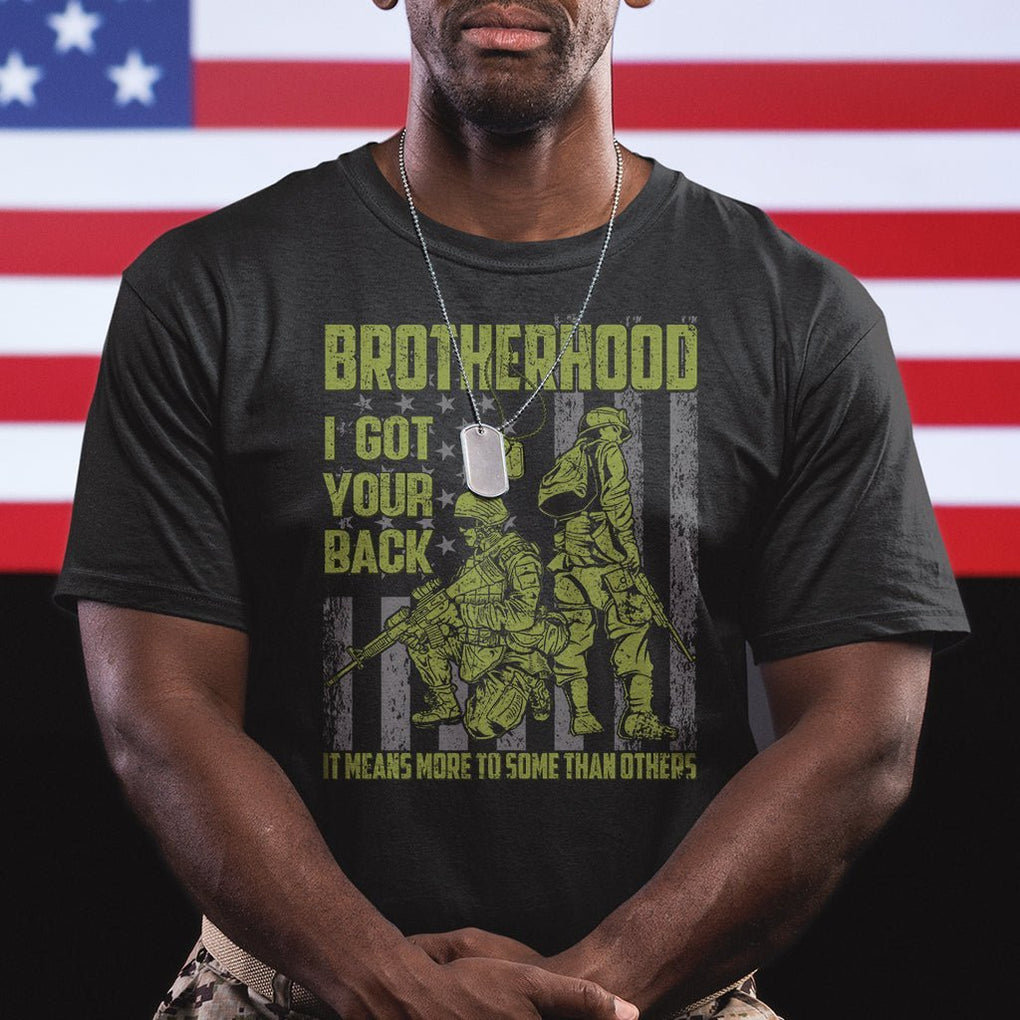 American Veteran T Shirt Brotherhood Means More To Some Than Others TS02 Dark Heather Printyourwear