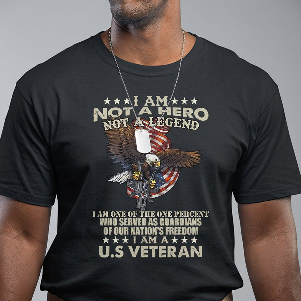 American Veteran T Shirt I Am Not A Hero Or Legend Bald Eagle TS02 Dark Heather Printyourwear