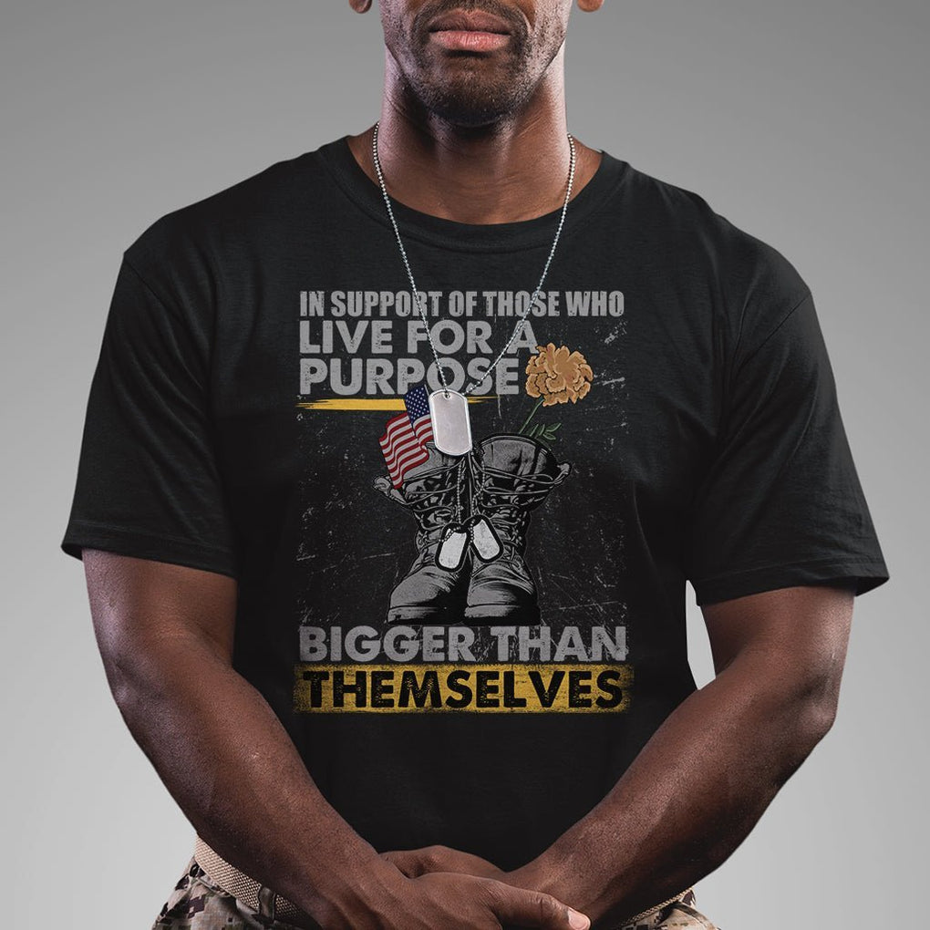 American Veteran T Shirt In Support Of Those Who Life For A Purpose Bigger Than Themselves TS02 Dark Heather Printyourwear