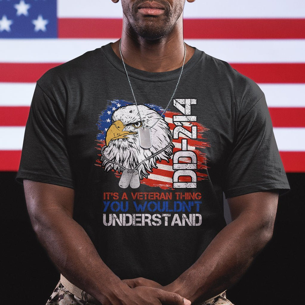 American Veteran T Shirt It's A Veteran Thing You Wouldn't Understand US Eagle DD-214 TS02 Dark Heather Printyourwear