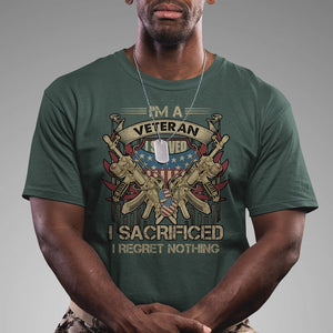 American Veteran T Shirt Patriot I Served I Sacrificed I Regret Nothing I'm A Veteran TS02 Printyourwear