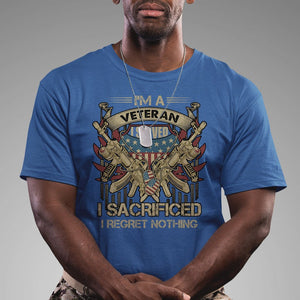 American Veteran T Shirt Patriot I Served I Sacrificed I Regret Nothing I'm A Veteran TS02 Printyourwear