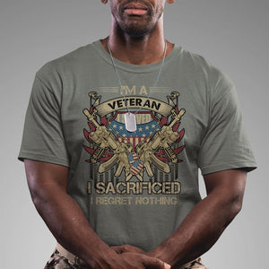 American Veteran T Shirt Patriot I Served I Sacrificed I Regret Nothing I'm A Veteran TS02 Printyourwear