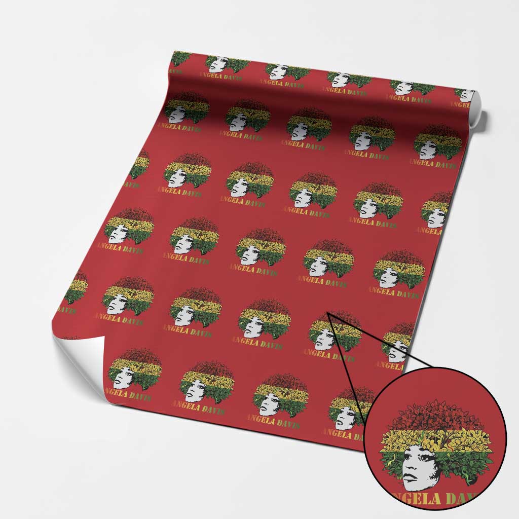 Angela Davis Wrapping Paper Roll Black History Month TS14 Red Print Your Wear