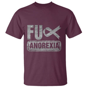 Anorexia Awareness FU Eating Disorders T Shirt TS09 Maroon Printyourwear