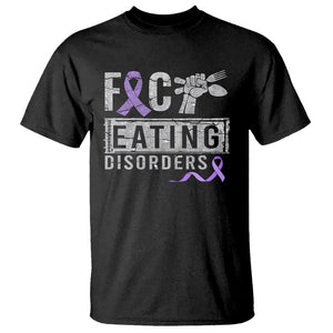 Anorexia Awareness T Shirt FxxK Eating Disorders Purple Ribbon TS09 Black Printyourwear