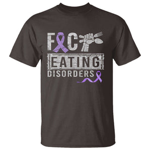 Anorexia Awareness T Shirt FxxK Eating Disorders Purple Ribbon TS09 Dark Chocolate Printyourwear