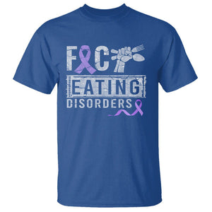 Anorexia Awareness T Shirt FxxK Eating Disorders Purple Ribbon TS09 Royal Blue Printyourwear