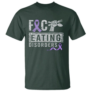 Anorexia Awareness T Shirt FxxK Eating Disorders Purple Ribbon TS09 Dark Forest Green Printyourwear