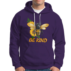 Anti Bullying Hoodie Be Kind Floral Bee Choose Kindness TS02 Purple Printyourwear