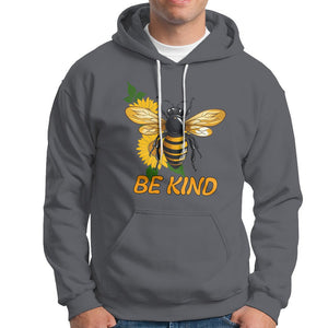 Anti Bullying Hoodie Be Kind Floral Bee Choose Kindness TS02 Charcoal Printyourwear