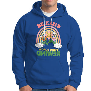 Anti Bullying Hoodie Be Kind Words Don't Rewind Rainbow TS02 Royal Blue Printyourwear