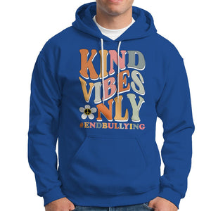 Anti Bullying Hoodie Kind Vibes Only End Bullying Retro Groovy TS02 Royal Blue Printyourwear