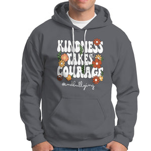 Anti Bullying Hoodie Kindness Takes Courage End Bullying Groovy Flower TS02 Charcoal Printyourwear