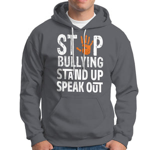 Anti Bullying Hoodie Stop Bullying Orange Stand Up Speak Out TS02 Charcoal Printyourwear